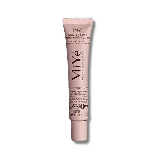 Détail coffret intime Packshot mini gel intime miyé face